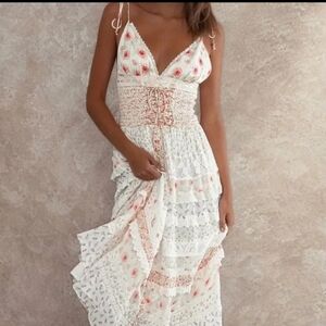 Floral White Midi Cami Dress